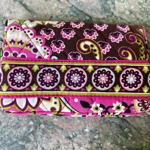 Vera Bradley Pink and Purple Paisley Wallet. Cotton Quilted